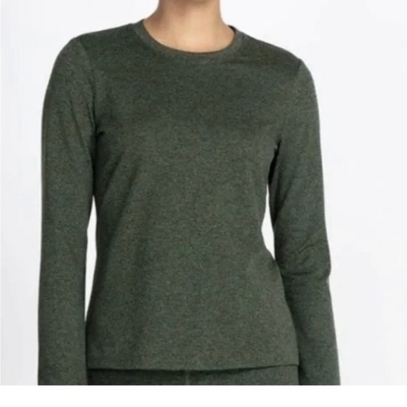 Johnny Was Tops - Johnny Was Calme Ease space dye top long sleeve fitted heathered dark green XL